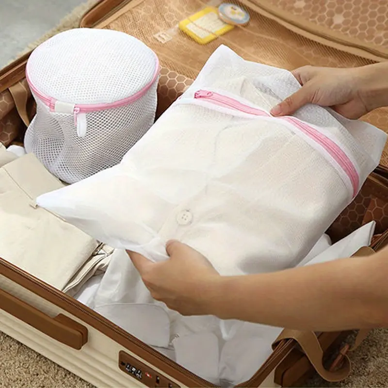 4pcs Mesh Laundry Bags with Zippers - Durable Wash Protector for Delicates, Underwear & Clothes, Rectangular Polyester Mesh Design, Machine Washable, Prevents Tangling & Damage, Laundry Room Accessories, Laundry Bags 6
