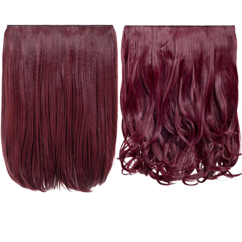 Koko Couture Valentine's Short One Piece Clip in Hair Extension Bundle - 18 Inch Straight and 16 Inch Curly Hairpieces 1