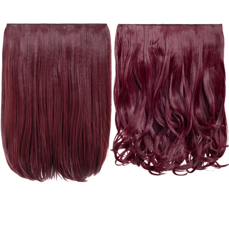 Koko Couture Valentine's Short One Piece Clip in Hair Extension Bundle - 18 Inch Straight and 16 Inch Curly Hairpieces 1