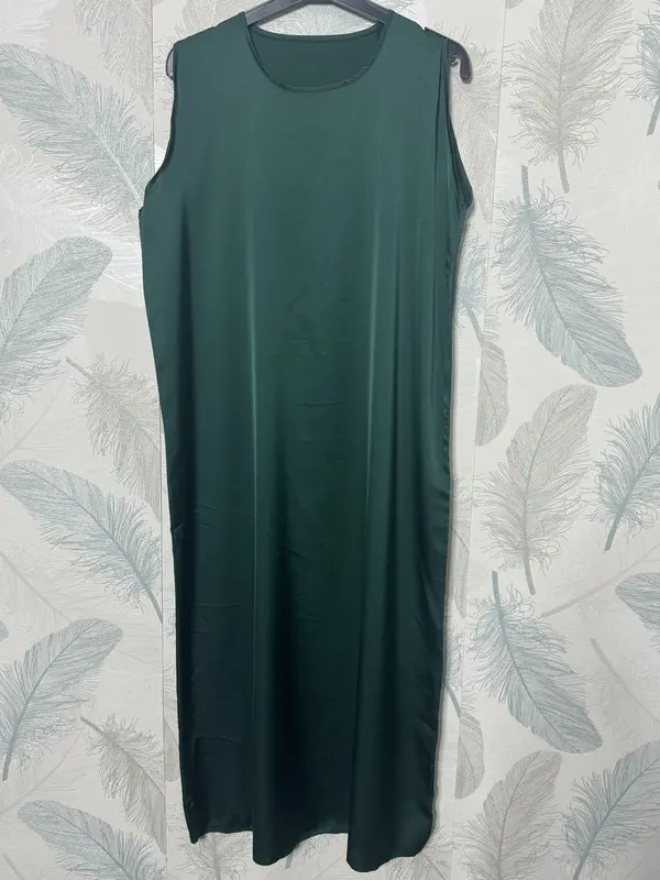 Women's Ladies SleeveLess Slip Dress Silk Satin Material Crew Neck ModestWear WomensWear InnerWear 1