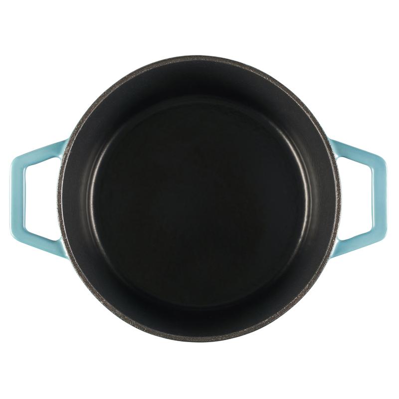 Cooks Professional Cast Iron Casserole Set of 3 | 20cm, 26cm & 28cm | Enamelled Inside & Out | Graduated Teal 5
