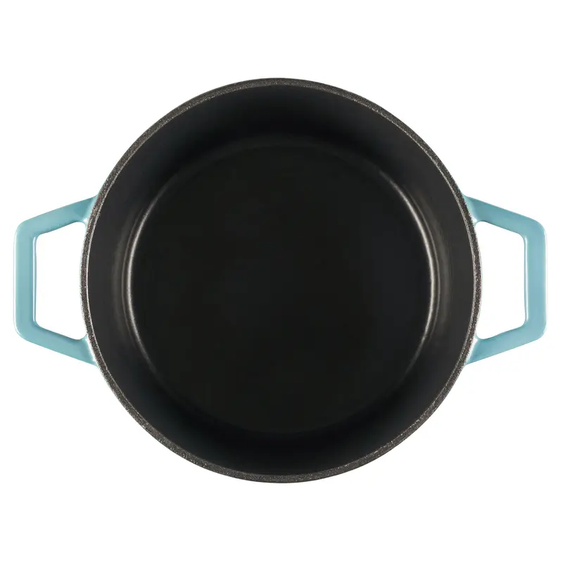 Cooks Professional Cast Iron Casserole Set of 3 | 20cm, 26cm & 28cm | Enamelled Inside & Out | Graduated Teal 5