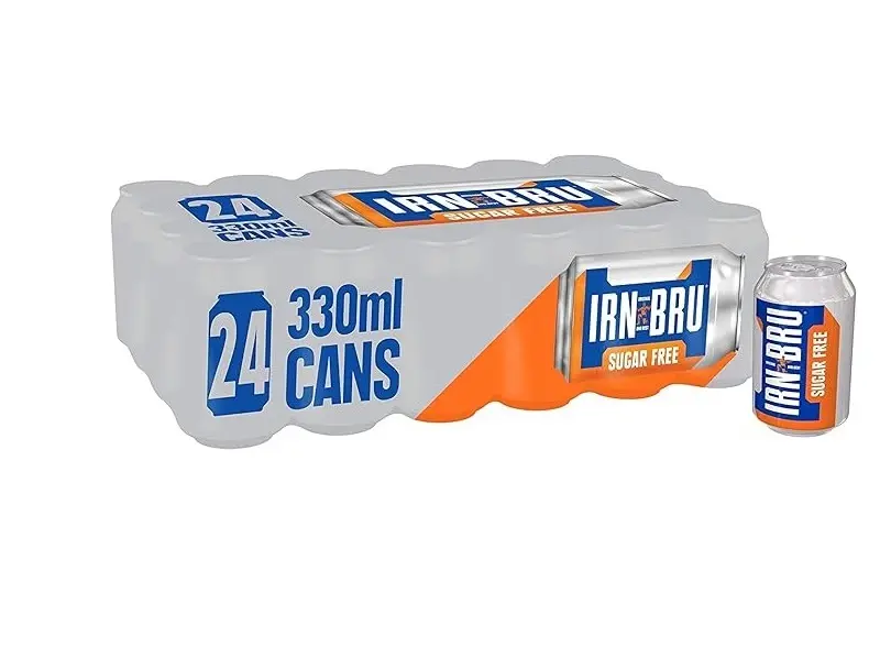 IRN-BRU Sugar-Free Diet, 24 Pack Zero No Sugar & Low Calorie Fizzy Drinks Multipack Cans - 24 x 330ml Cans