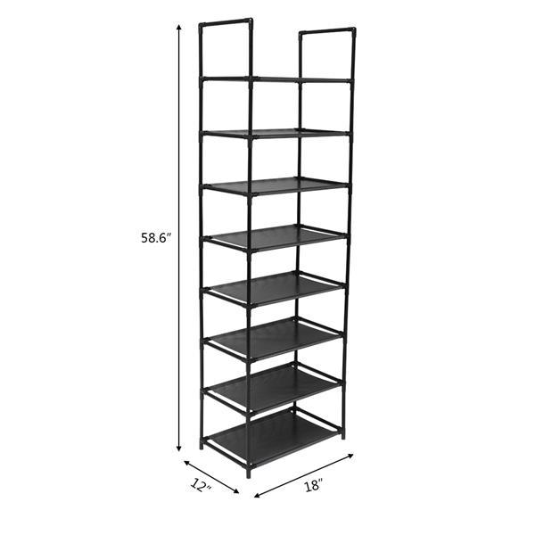 Shoe Rack 8 Tier Tall Shoe Racks Storage,16-20 Pairs Shoe Storage Metal Shoe Shelf, Stackable Shoe Stand Organizer for Narrow Space Closet Entryway Hallway Household Installation 2