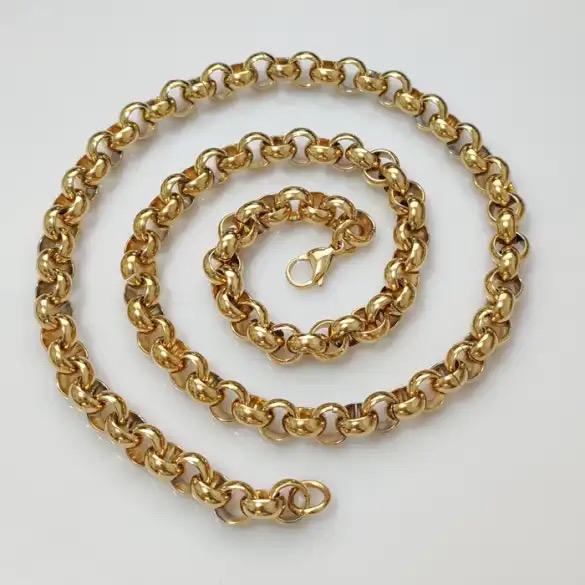 Product Introduction of 9mm Plain Belcher Necklace - 24 Inch Stainless Steel Gold Plated limited stock 1