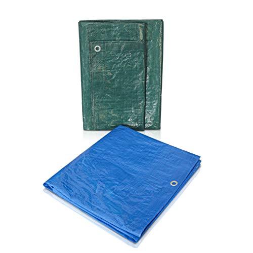 KAV - 1.80 x 2.70M (6x9 FT) Green Strong Waterproof Universal Tarpaulin Tarp sheet in - Ground Sheet Covers For Camping Fishing Gardening Pets  Premium Quality Cover Made of 80 gram 8