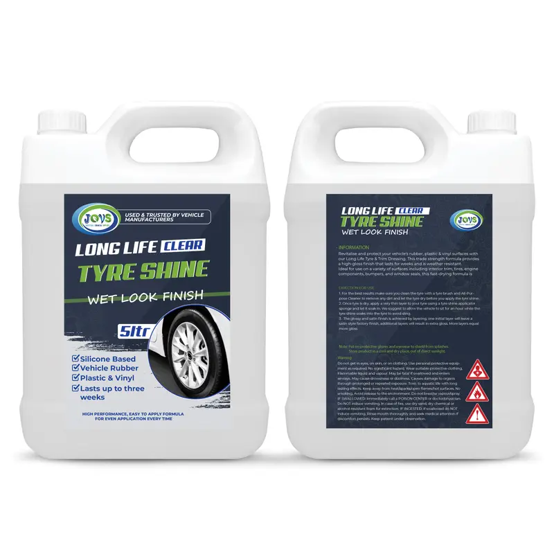 JOVS Tyre Shine Clear 5 , 2 X 5 And 4 X5 Litre - Premier Wet Look Tire Dressing Gel for Cars, Long-lasting Silicone Formula, Instant Sheen, Ultimate Tire Shine 3