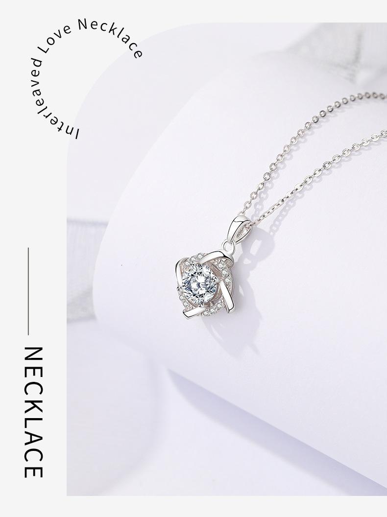 Elegant 925 Sterling Silver Moissanite Necklace6