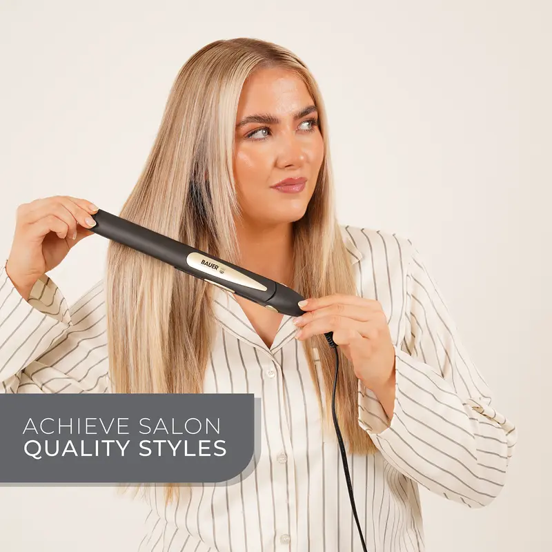Bauer Professional Ceramic Hair Straighteners - For All Hair Types - Portable - Fast Heating 5