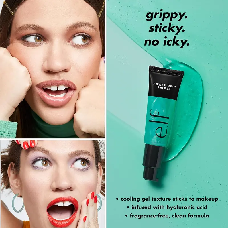 e.l.f. Power Grip Primer, Gel-Based & Hydrating Face Primer For Smoothing Skin & Gripping Makeup, Moisturizes & Primes, 0.811 Fl Oz, Clear 4