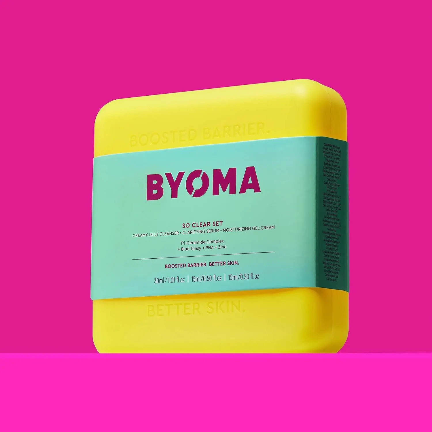 BYOMA Clarifying Starter Kit - Mini Cleanser 30ml, Mini Light Cream 15ml + Mini Clarifying Serum 15ml Skincare Daily Green Tea Hydrate Hydrating Pha