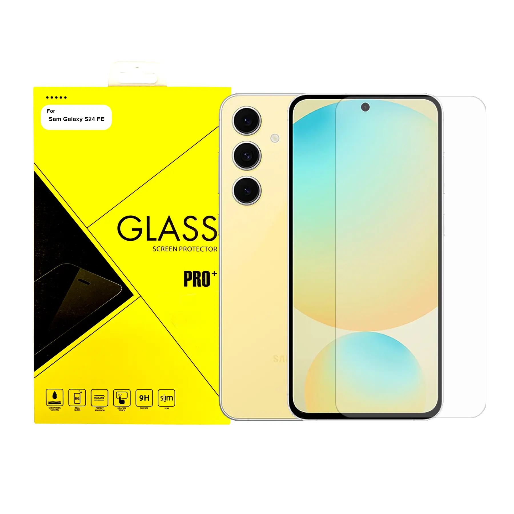 Tempered Glass For Samsung Galaxy S24 FE 5G Screen Protector Accessories Silicone Installation Cellphone