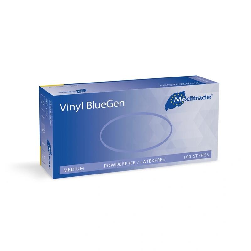 Vinyl blue Gen powder latex free examination gloves super strong durable multi purpose use box of 100x gloves 2