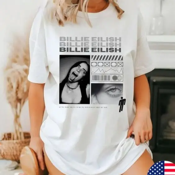 Angeliahski Shirts | Billie Eilish Crazy Singer Retro Style T-Shirt