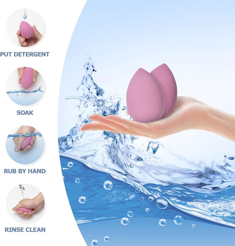 10 Pcs Makeup Blender Sponge Set - Soft Beauty Sponge Blenders in Pastel, Khaki & Gold, and Purple Haze Colors 4