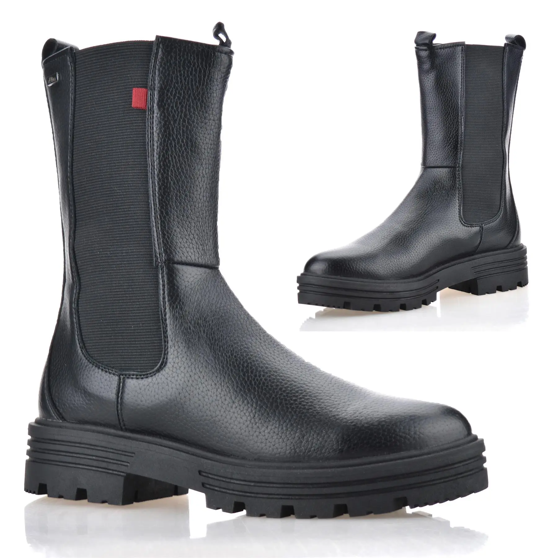 Womens Mid Block Heel Memory Foam Walking Chelsea Ankle Biker Boots Shoes Size