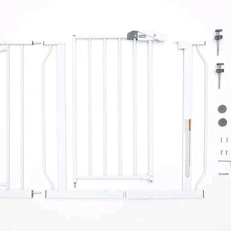 Regalo Easy Step Metal Walk Thru Gate, White, Fits Spaces between 29" to 37.5" wide and 30" height - Perfect for Home Security 4