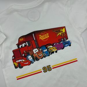 Children's White T-Shirt with Cars Inspired Design