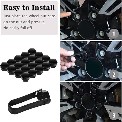 Wheel Nut Covers, 21 PCS Universal 17mm Wheel Nut Caps with Remover Tool, Hex Anti Rust Wheel Center Caps for Decoration, Compatible for Most Car Wheels [FREE SHIPPING] 2