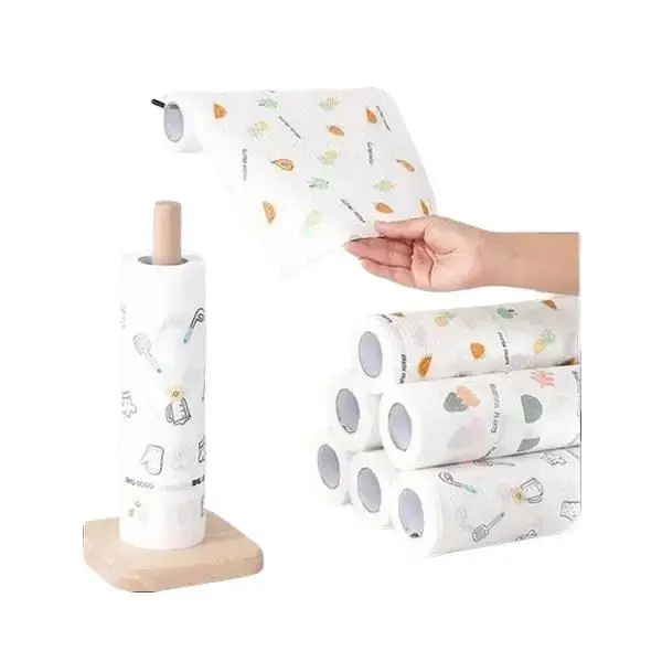 Kitchen Towels Rolls 20x20 cm, Small Size - Household Napkin Roll,Reusable kitchen Towels Washable Roll, Perforated Kitchen Paper for Home, Kitchen, Restaurant Random Print. Wipes Small