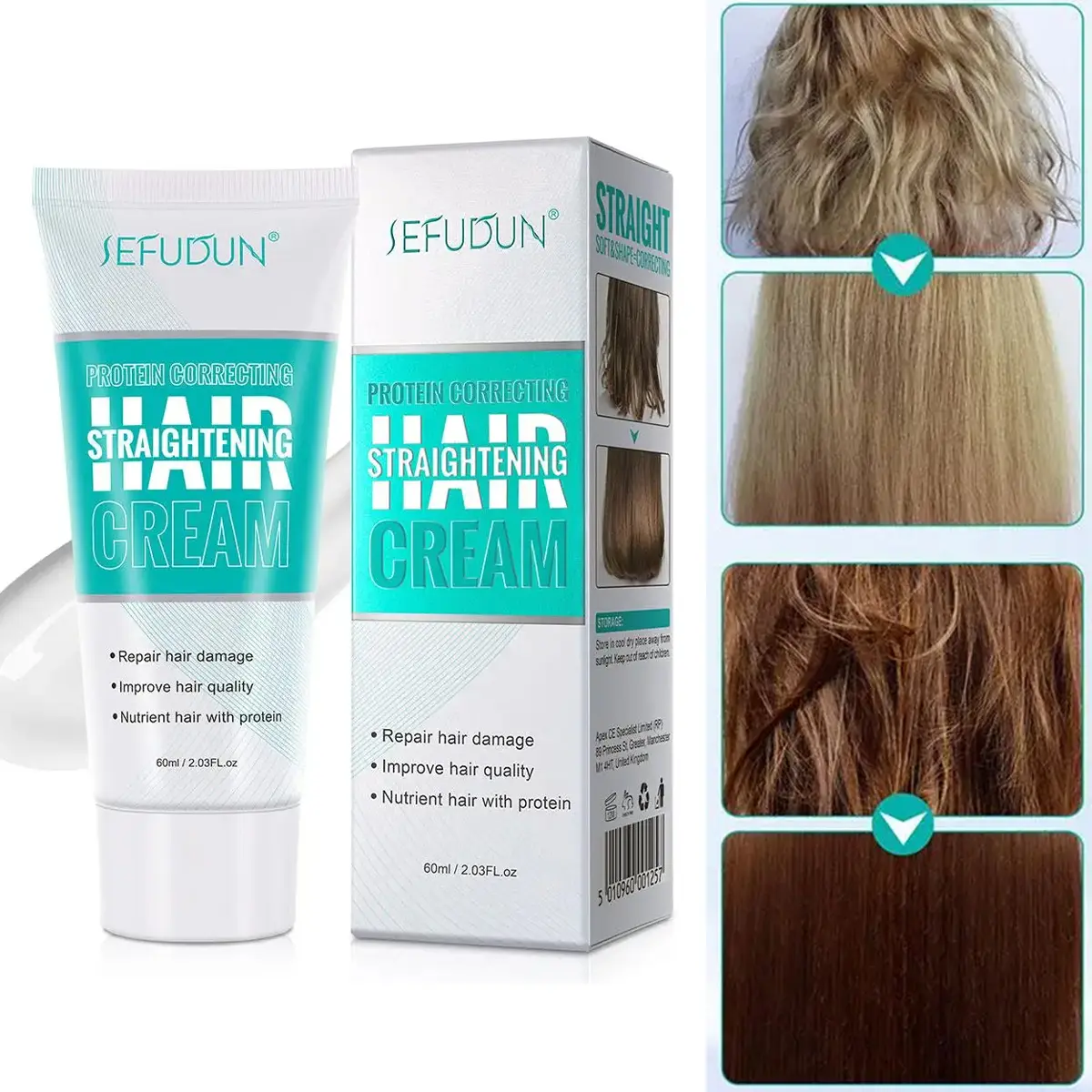 Hair Straightener Cream, New Protein Correcting Hair Straightening Cream, Silk & Gloss Hair Straightening Cream, Straight Hair Products for Women Men