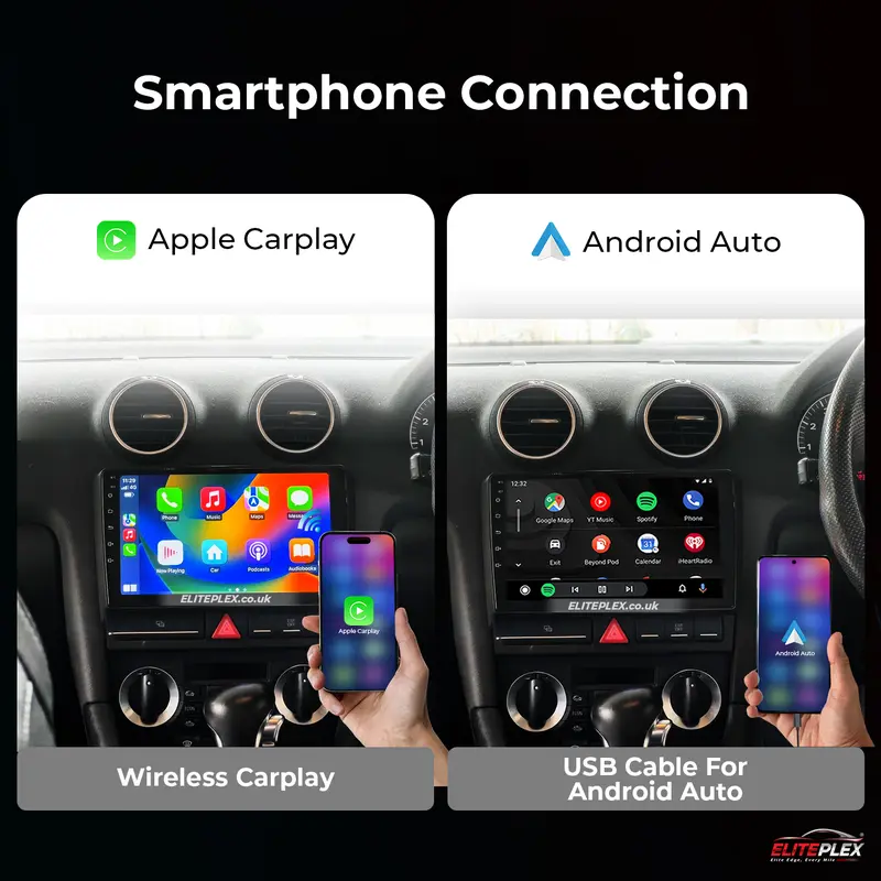 Audi A3 2008-12, Android Car Stereo with Apple CarPlay, Wireless, Radio, GPS, WIFI, BT, NAVI, 9” Full HD Screen, 2GB-32GB Storage 5