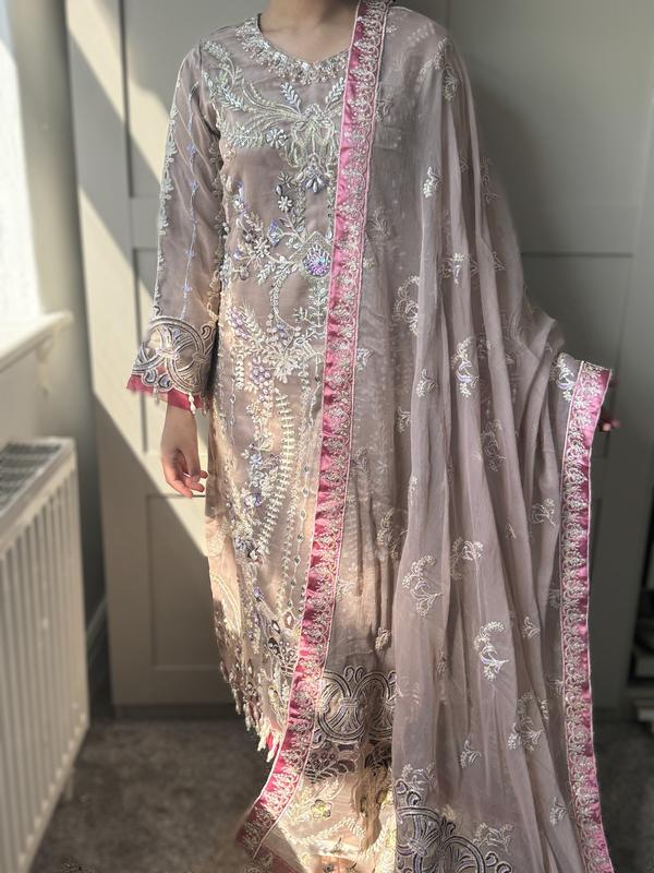 Eyanas Elaf inspired 3pc heavy mauve pink embroidered suit 1