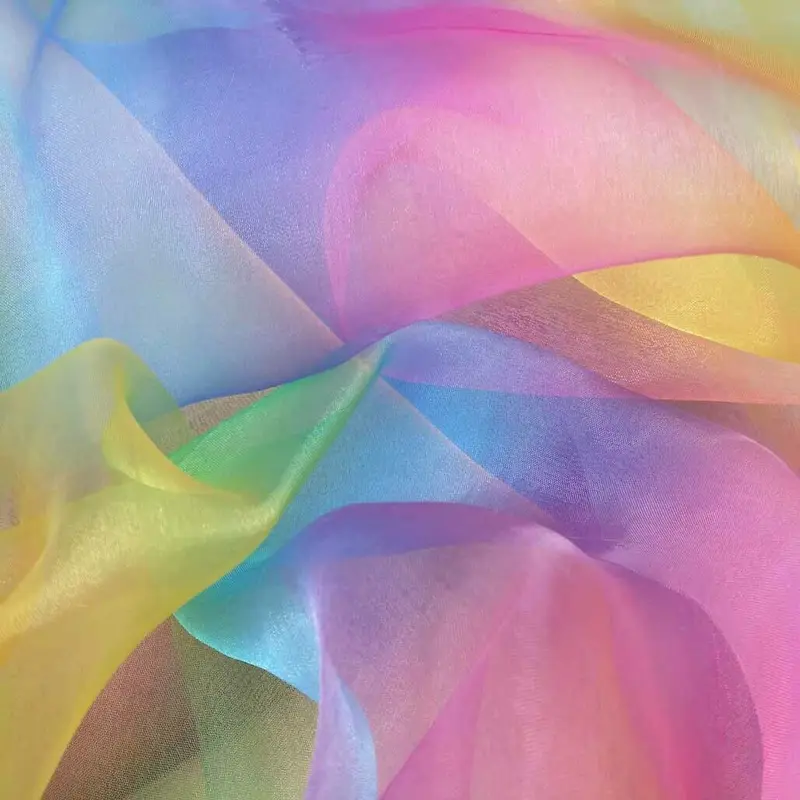 Rainbow Organza Voile Fabric 2