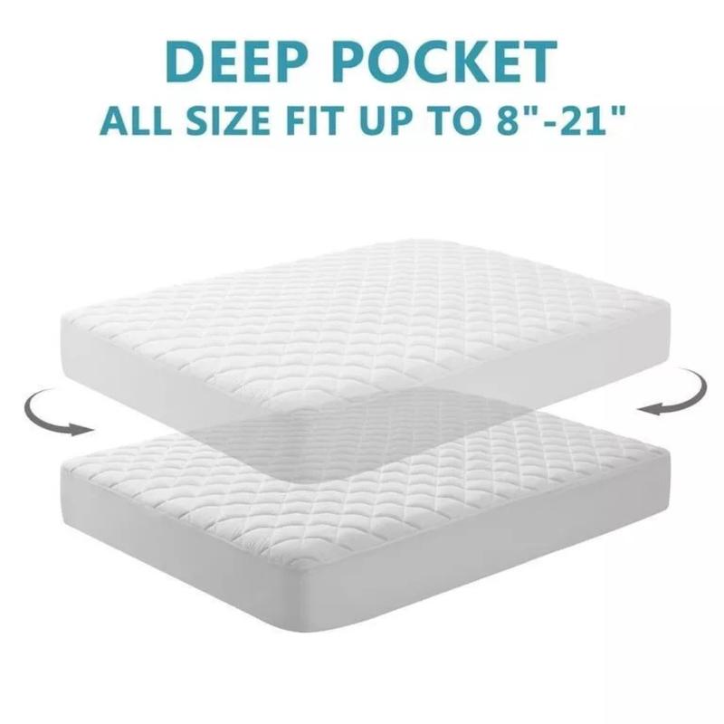 30cm Deep Quilted Waterproof Mattress Protector Super Absorbent Mattress Cover, Extra Soft Comfortable Waterproof Mattress Protection Quilted Hotel Mattress Comfort Warm Flat Weave Machine Washable Mattress Pads & Toppers Single 4ft Double King Super King 5