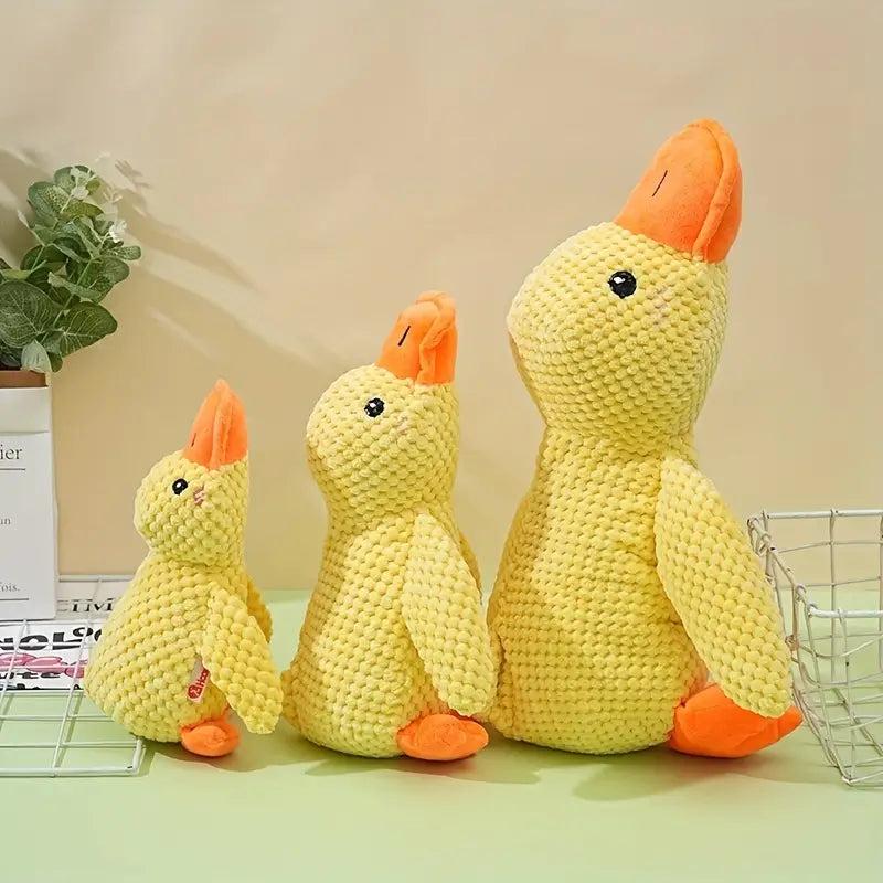 Durable Plush Duck Dog Toy with Squeaker - Bite-Resistant Chew Toy for Small to Medium Breeds 2