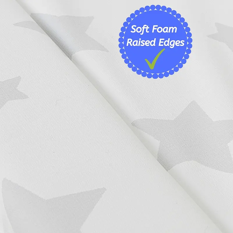 Baby Changing Mat with Foam Raised Soft Edges for Babies from Birth Upwards Wipe Clean and Waterproof Nappy Change Pad 76 x 45cm (Stars) 2