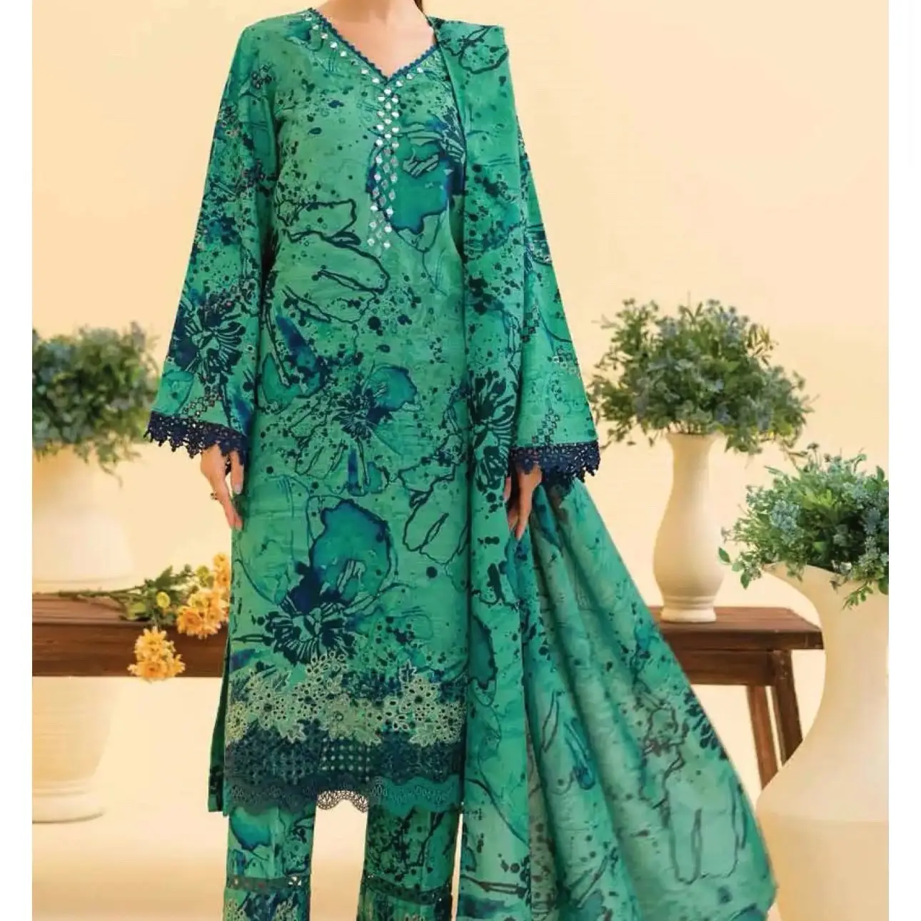 AF149- Aafreen By Riaz Arts Three Piece Khaddar Chicken Kari Embroidered Suit Womenswear Traditional Clothing women