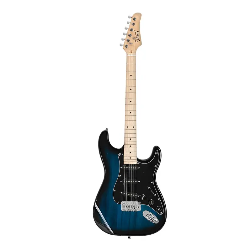 Glarry GST Electric Guitar Kit – Stylish Blue Guitar with Black Pickguard, Complete Set for Beginners & Professionals 6