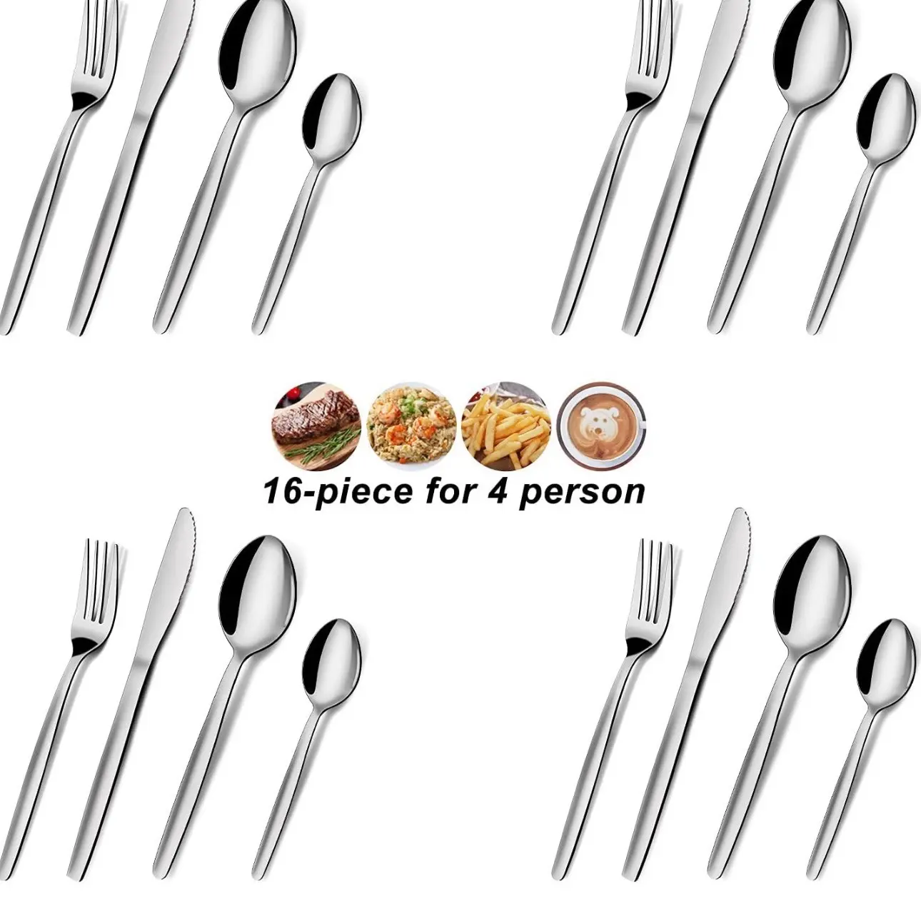 Cutlery Set 32 Pcs Stainless Steel Dinner Flatware Dishwasher Safe