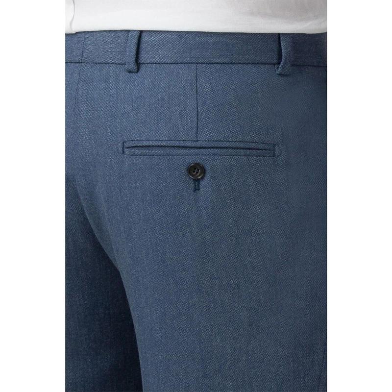 New Mens Formal Trousers Business Office Work Smart Dress Pants Straight Leg Flat Front Regular Fit Everpress Casual Home Pants (as8, waist_inseam, numeric_42, numeric_27, Air Force Blue) Menswear Pocket Big Underwear 3