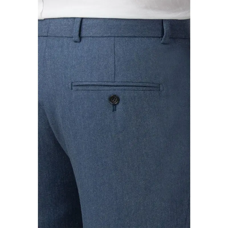 New Mens Formal Trousers Business Office Work Smart Dress Pants Straight Leg Flat Front Regular Fit Everpress Casual Home Pants (as8, waist_inseam, numeric_42, numeric_27, Air Force Blue) Menswear Pocket Big Underwear 3