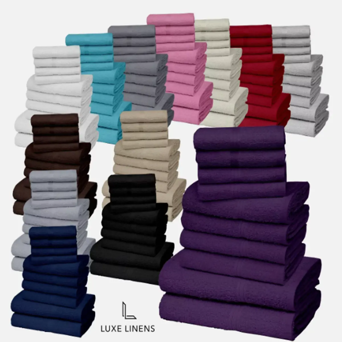 10 PIECE TOWEL BALE SET 100% EGYPTIAN COTTON FACE, HAND, BATH TOWELS