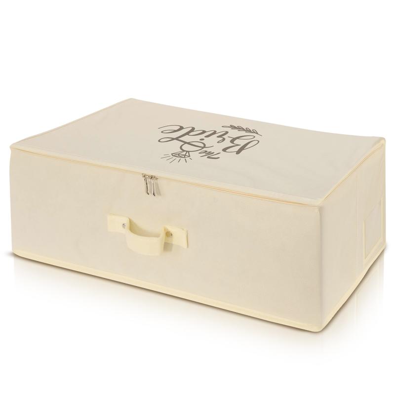 WEDCOVA UK White Personalised Wedding Dress Travel Box Breathable Bridal Dress Medium Size Storage Box Flight Cabin Size Fabric Box… 7