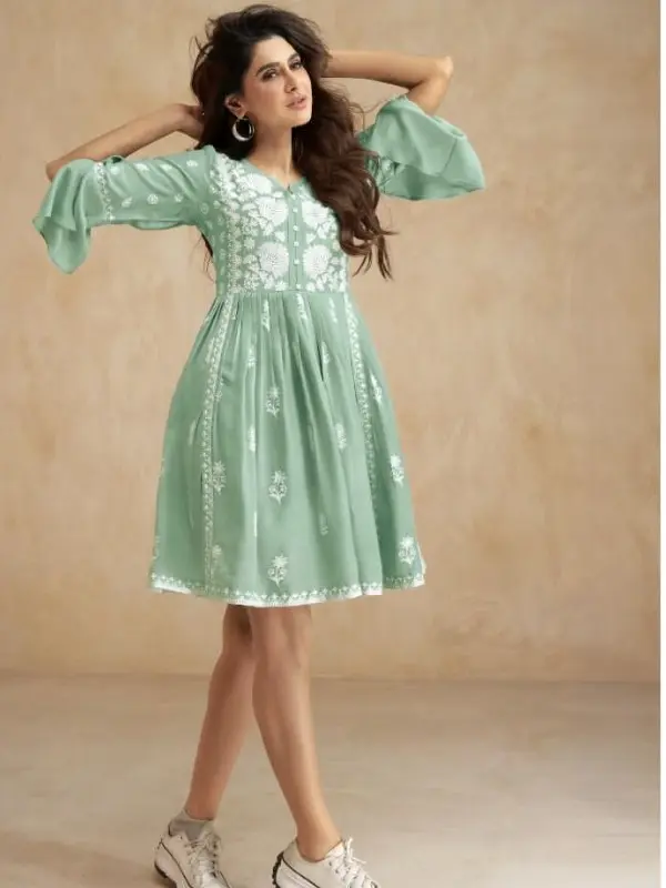 Embroidery Summer Dress | Womenswear Comfortable Fabric Casual Style Elegant Floral