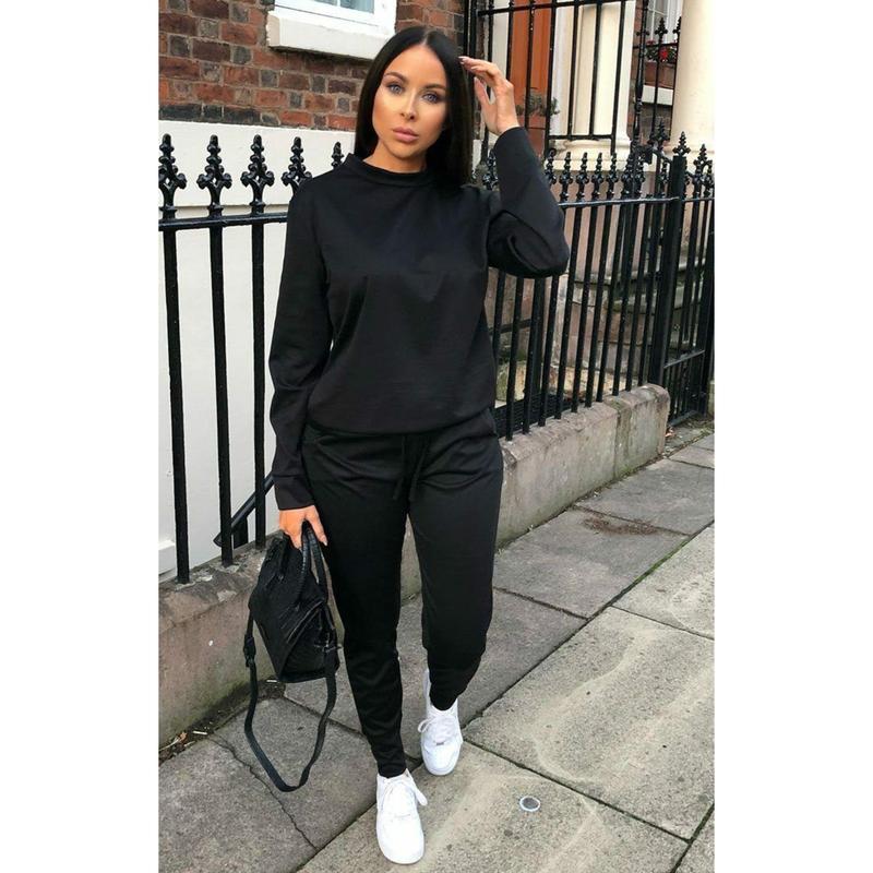 Ladies Long Sleeve Plain Lounge Wear Set Casual Comfy Two Piece Womens Tracksuit 2