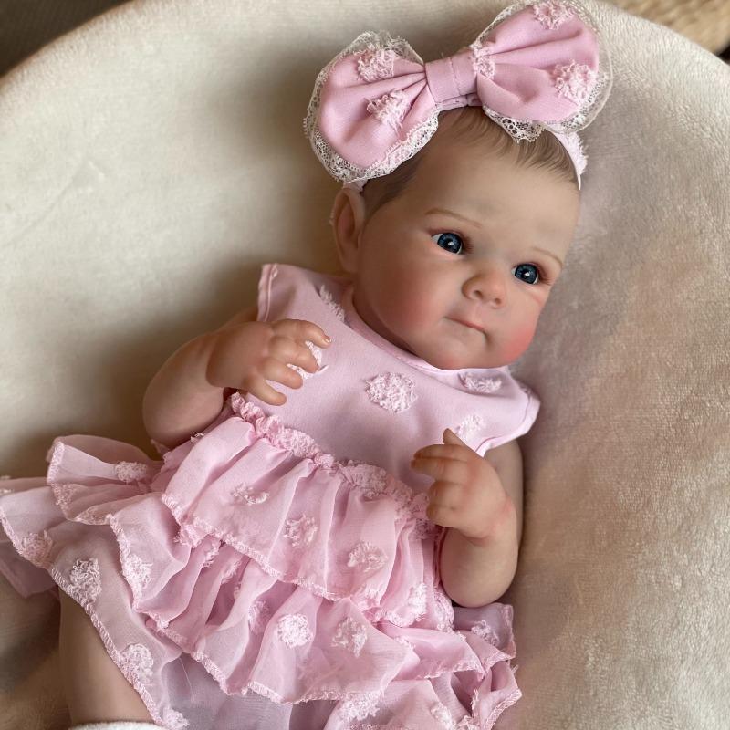Product Introduction of [Popular Choice] 20-Inch Hand-Painted Silicone Vinyl Reborn Doll in Pink with Accessories - Full Body, Soft Touch, Realistic Features, Includes Outfit & Feed Container - Ideal for Family, Birthday Gifts & Collectors, Doll Accessories 4