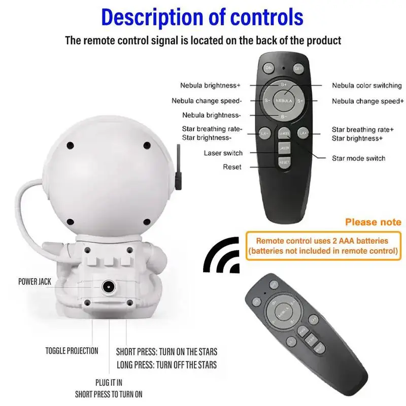 Galaxy Projector LED Lights, Astronaut Nebula Projector LED Lights, Starry Night Projector with Remote Control, Astronaut Projector Ambient Light for Theater Christmas Tiktok Shop, Novelty Light for Gift, Back to School Supplies, Christmas Decorations 2