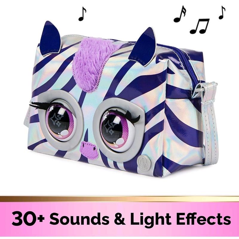 Purse Pets with 30 Sounds and Blinking Animated Eyes. Flashy Frenchie or Rebel Stripez 5
