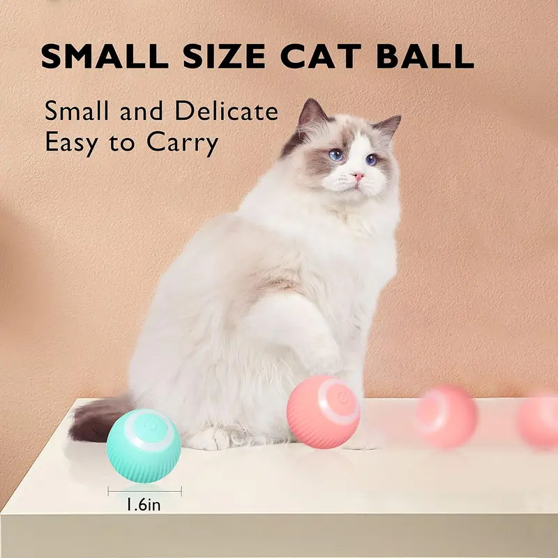 Intelligent Interactive Cat Toys Ball with LED Lights, Cat Toys, Automatic Moving Rolling Ball for Indoor Cats, Cat Automatic Toy 5
