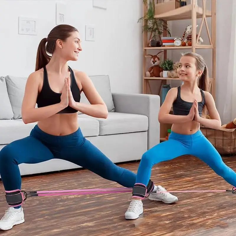 Sport Go Comfort Ankle Resistance Band, 5 Counts/set Leg & Hip Training Stretching Band, Muscle Training Fitness Equipment for Home Gym Workout, Gym Essentials, Training Psoas Muscle Tool 3