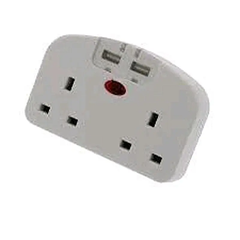European Travel Adapter Plug UK 3 Pin Converter to EU 2 Pin