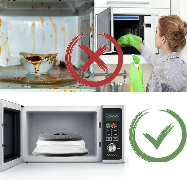 Collapsible Microwave Food Cover, 1 Count Round Shaped Microwave Plate Cover with Steam Hole, Food Cover for Fruit & Vegetable, Kitchen Accessories 5