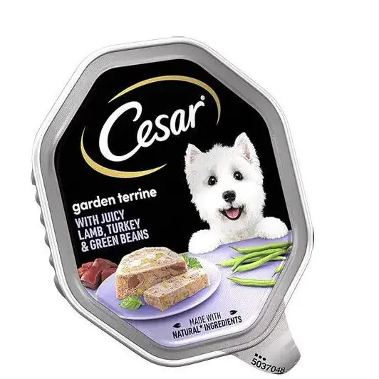 CESAR Garden Terrine Dog Food Tray Lamb, Turkey & Green Beans in Loaf 150g (Pack of 14) - High Protein & Low Fat 1