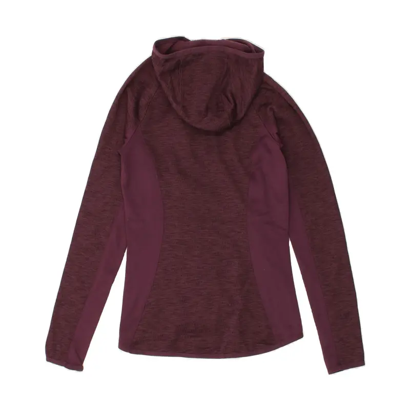 Pre-Owned Vintage THE NORTH FACE Womens Zip Hoodie Sweater UK 6 XS Burgundy Colourblock 2