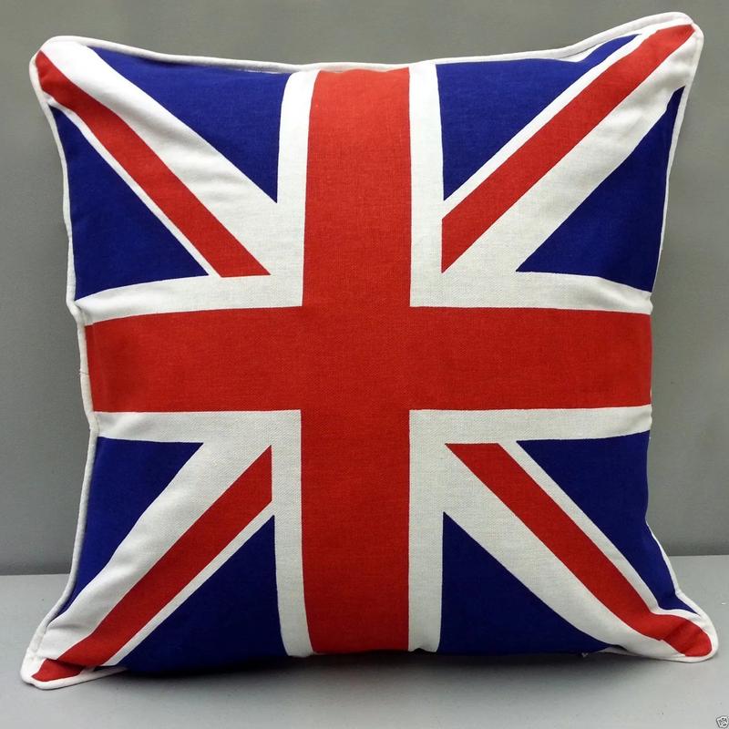 Mastex Black British Flag/Union Jack Print Cotton Cushion Cover, 45x45, Inner Case Included 2
